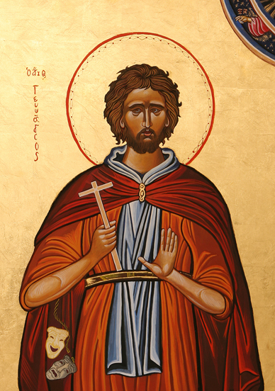 Proto-Icon St Genesius, patron of Actors, copyright The Fraternity of St. Genesius